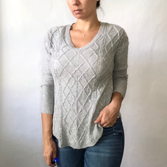 Rue21 | Gray Argyle Knit Sweater Sz Med - Picture 3 of 8